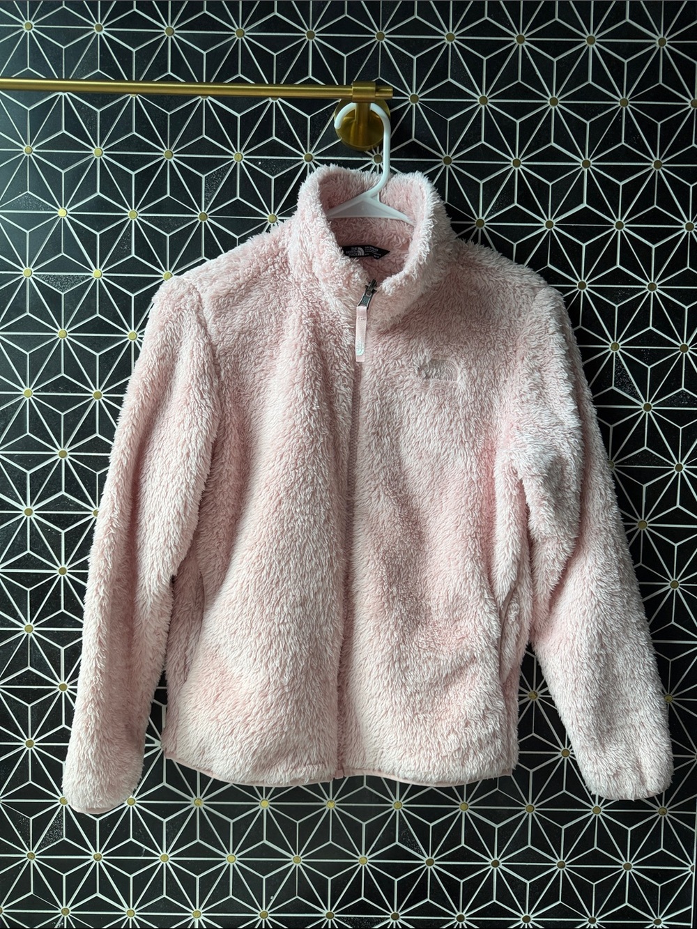The North Face Kids Pink Fuzzy Puffer Jacket